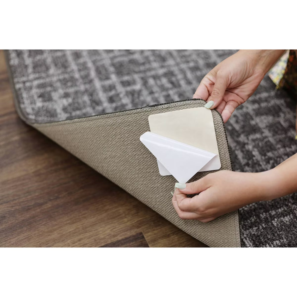 Mohawk 4pk Adhesive Non Slip Gripper Corner Tabs Rug Pads Ivory