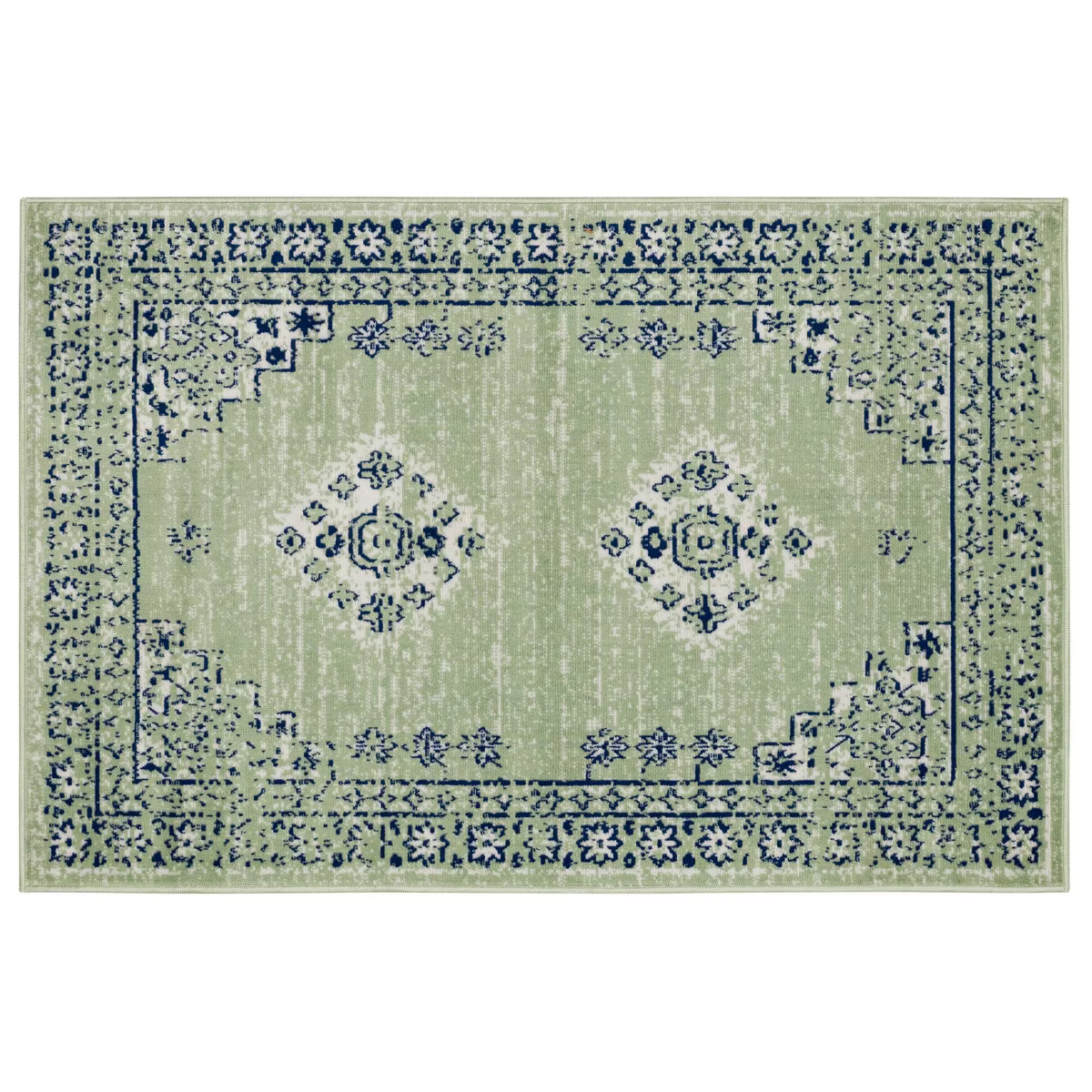 4' x 6' Persian Woven Area Rug Light Green