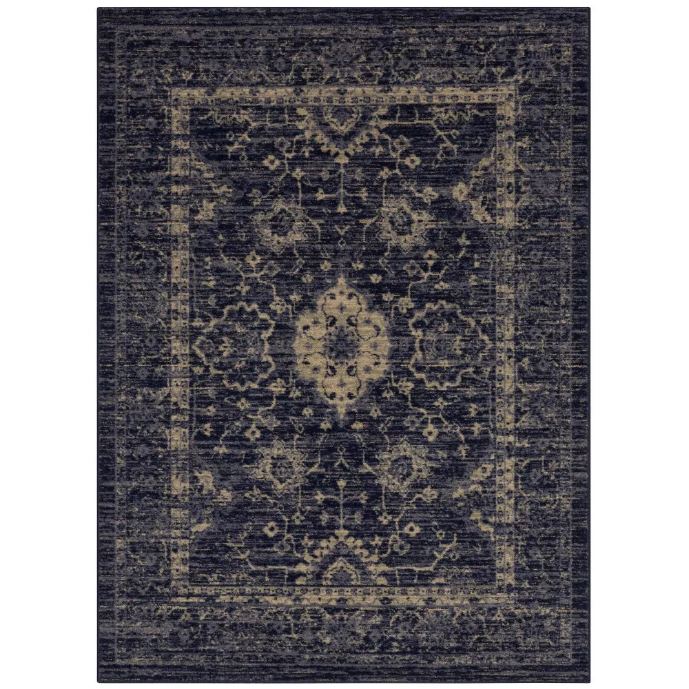 7'x10' Vintage Tufted Distressed Area Rug Indigo - Threshold