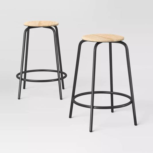 2pk 24" Counter Height Barstool Natural - Room Essentials
