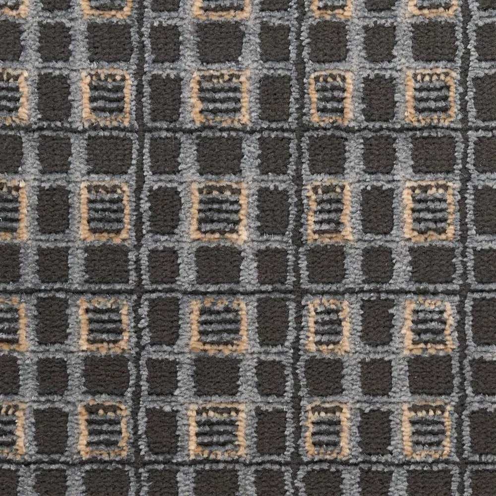 4'x6' Nordic Checker Woven Area Rug Black/Taupe