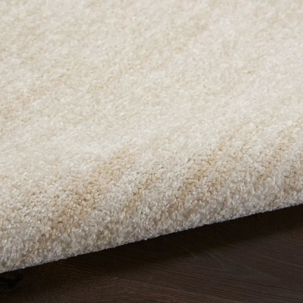 8' Round Nourison Essentials Ivory Beige Indoor/Outdoor Rug