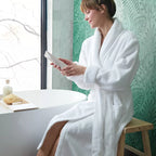 S/M Spa Plush Bath Robe White - Threshold