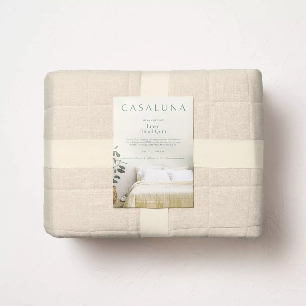 King Heavyweight Linen Blend Quilt - Casaluna