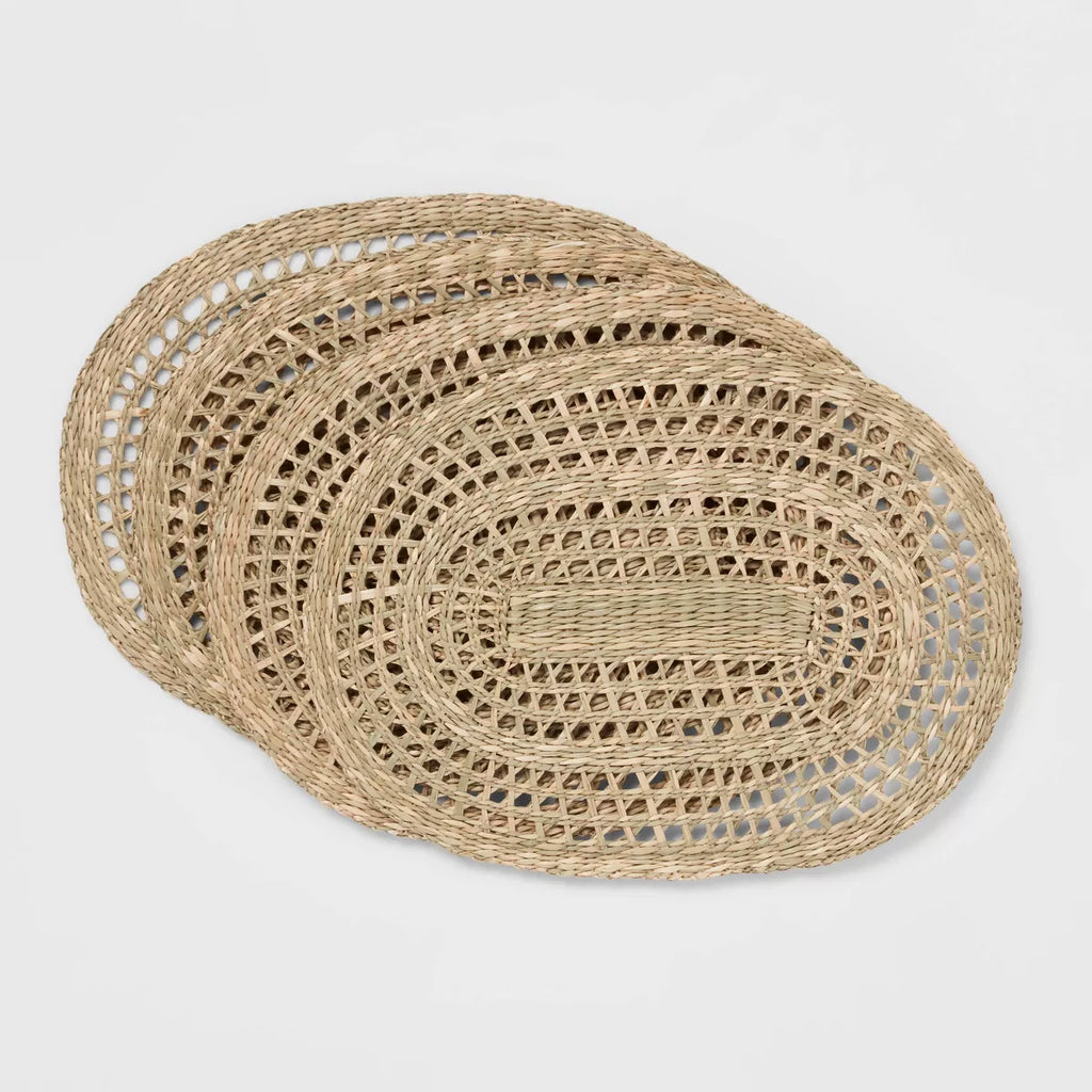 4pk Seagrass Oval Placemats - Threshold designed with Studio McGee