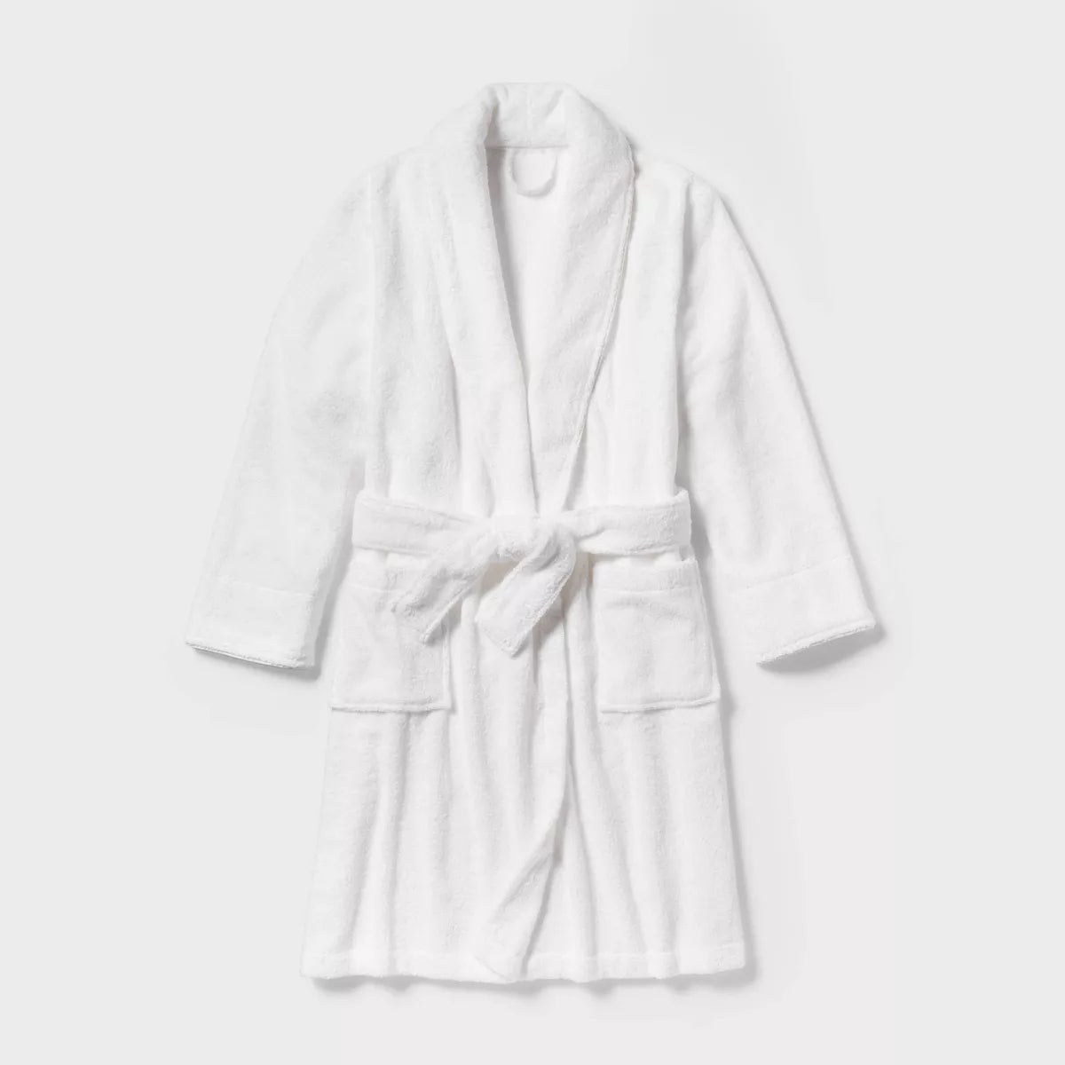S/M Spa Plush Bath Robe White - Threshold