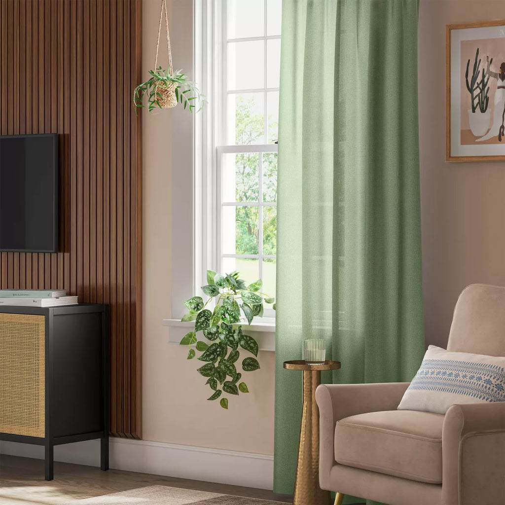 2PK 63" x 54" Solid Farrah Light Filtering Window Curtain Panels - Threshold