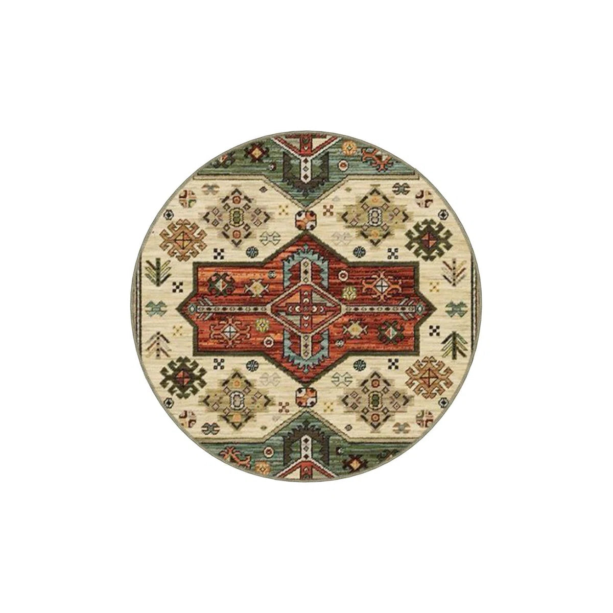 2'6 x 9'10 Green Themed Traditional Motif Patterned Vintage Decorative Rug