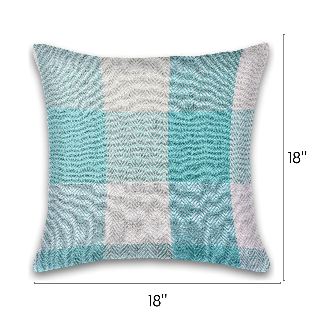 Herringbone Check Cotton Cushion with filler