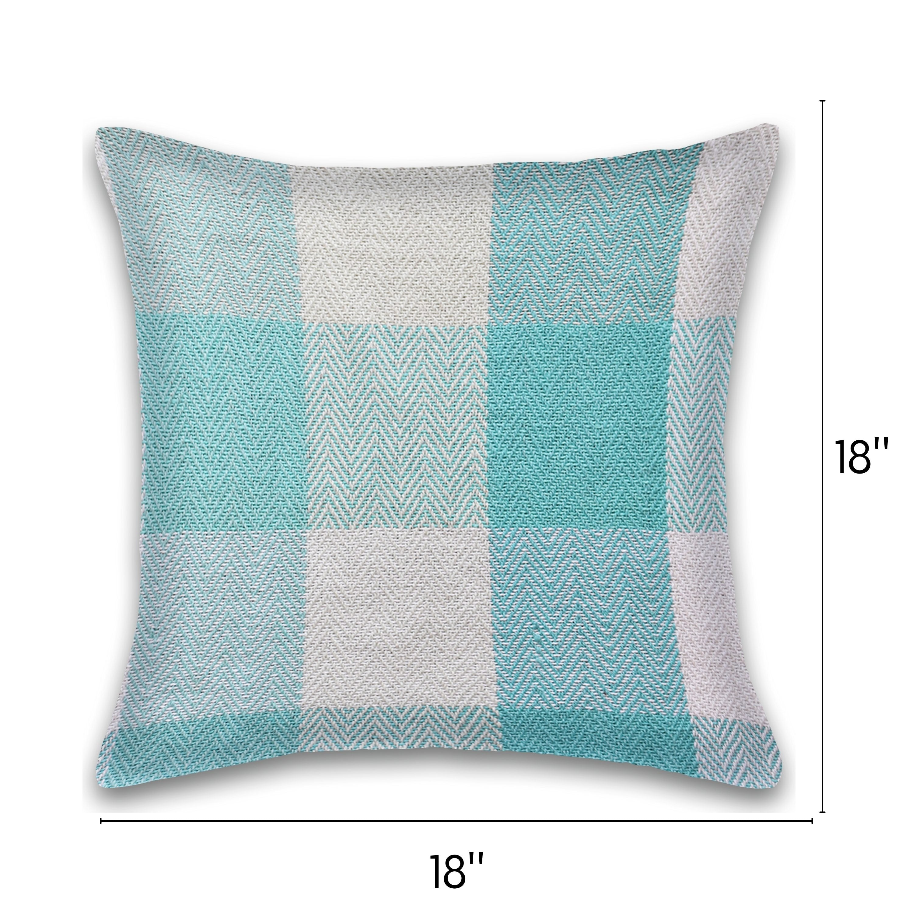 Herringbone Check Cotton Cushion with filler