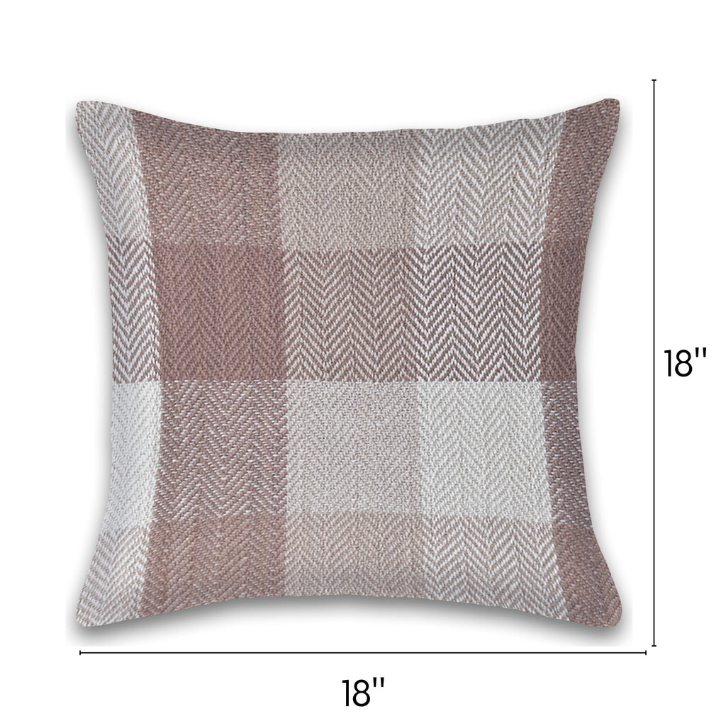 Herringbone Check Cotton Cushion with filler