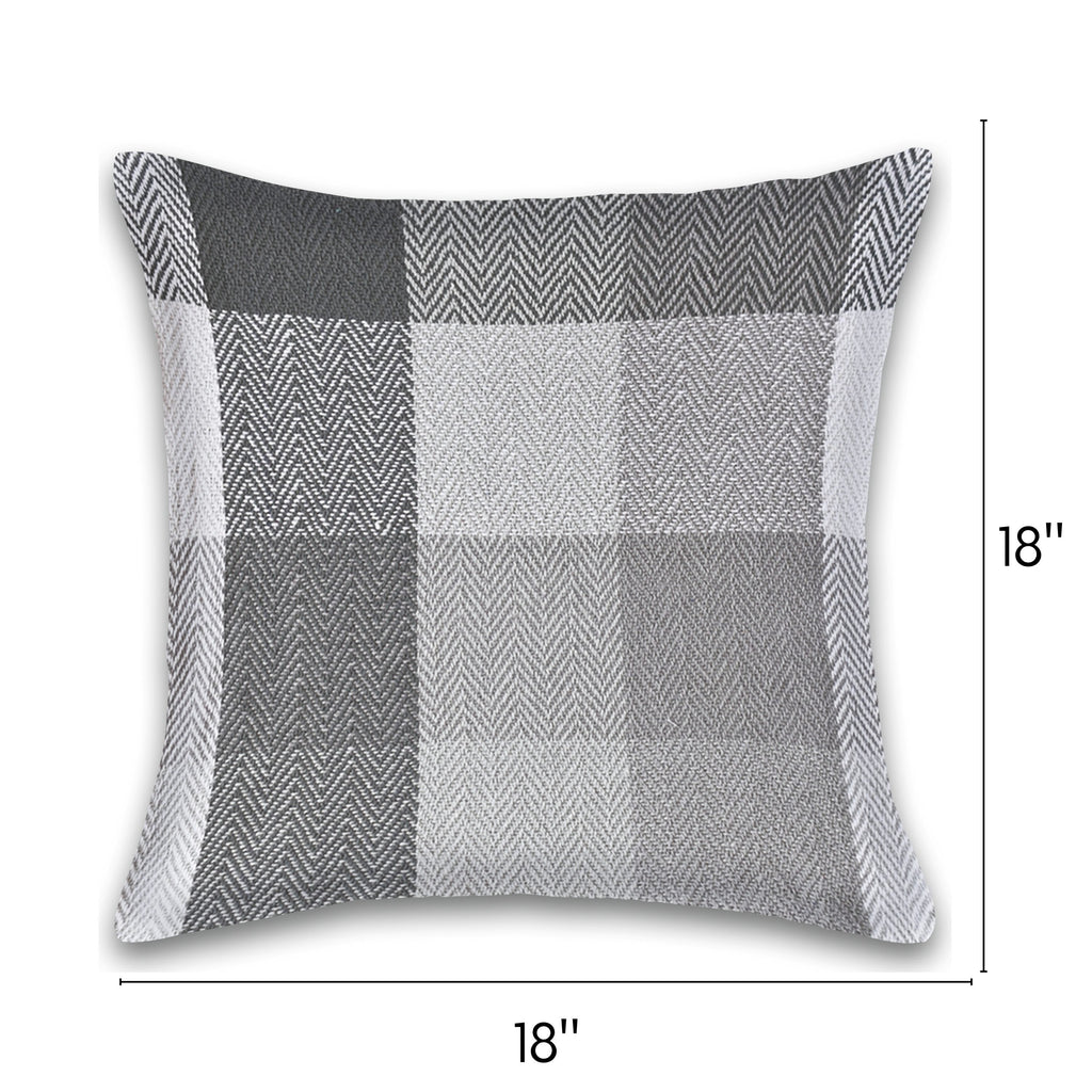 Herringbone Check Cotton Cushion with filler