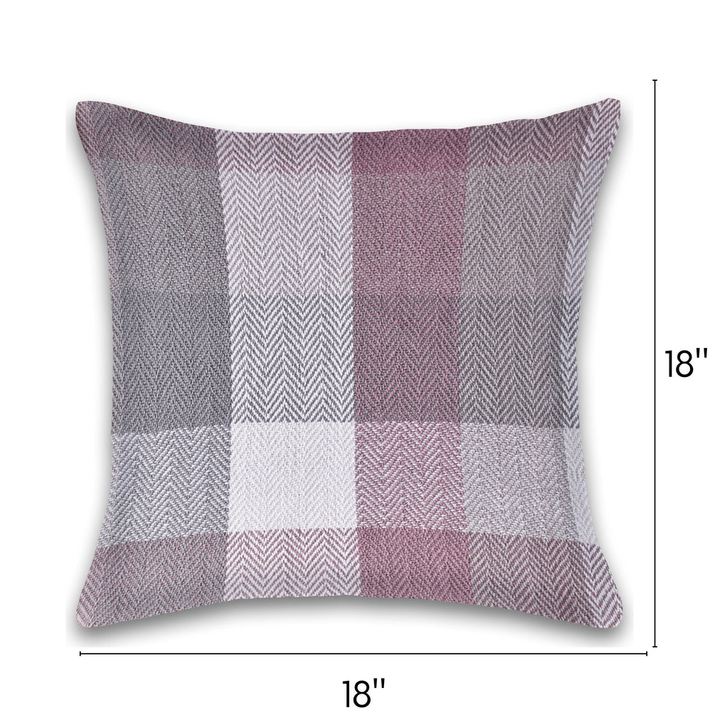 Herringbone Check Cotton Cushion with filler