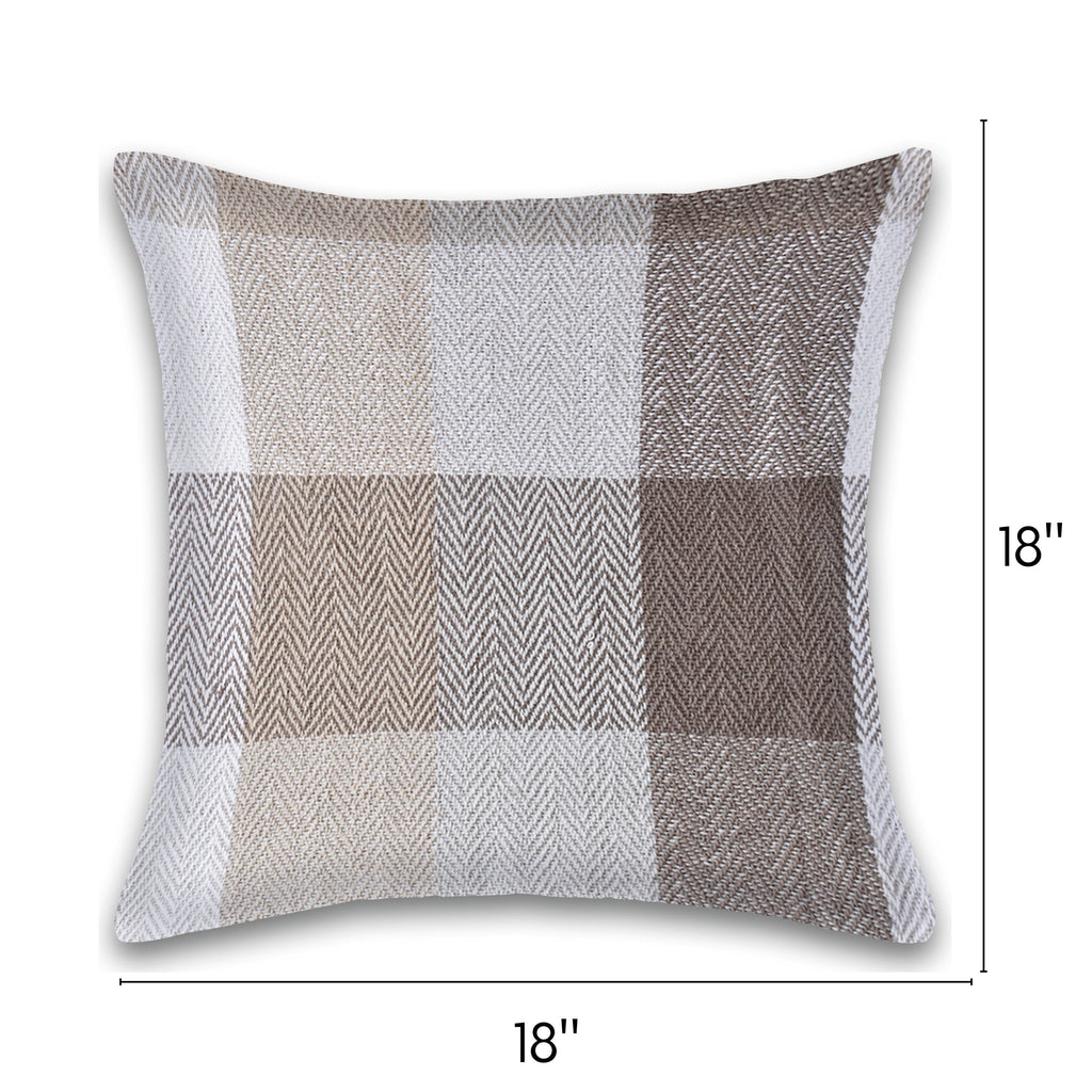 Herringbone Check Cotton Cushion with filler