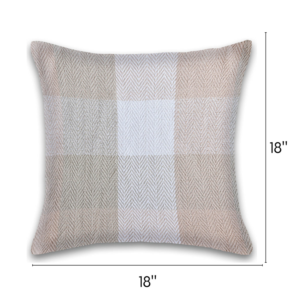 Herringbone Check Cotton Cushion with filler