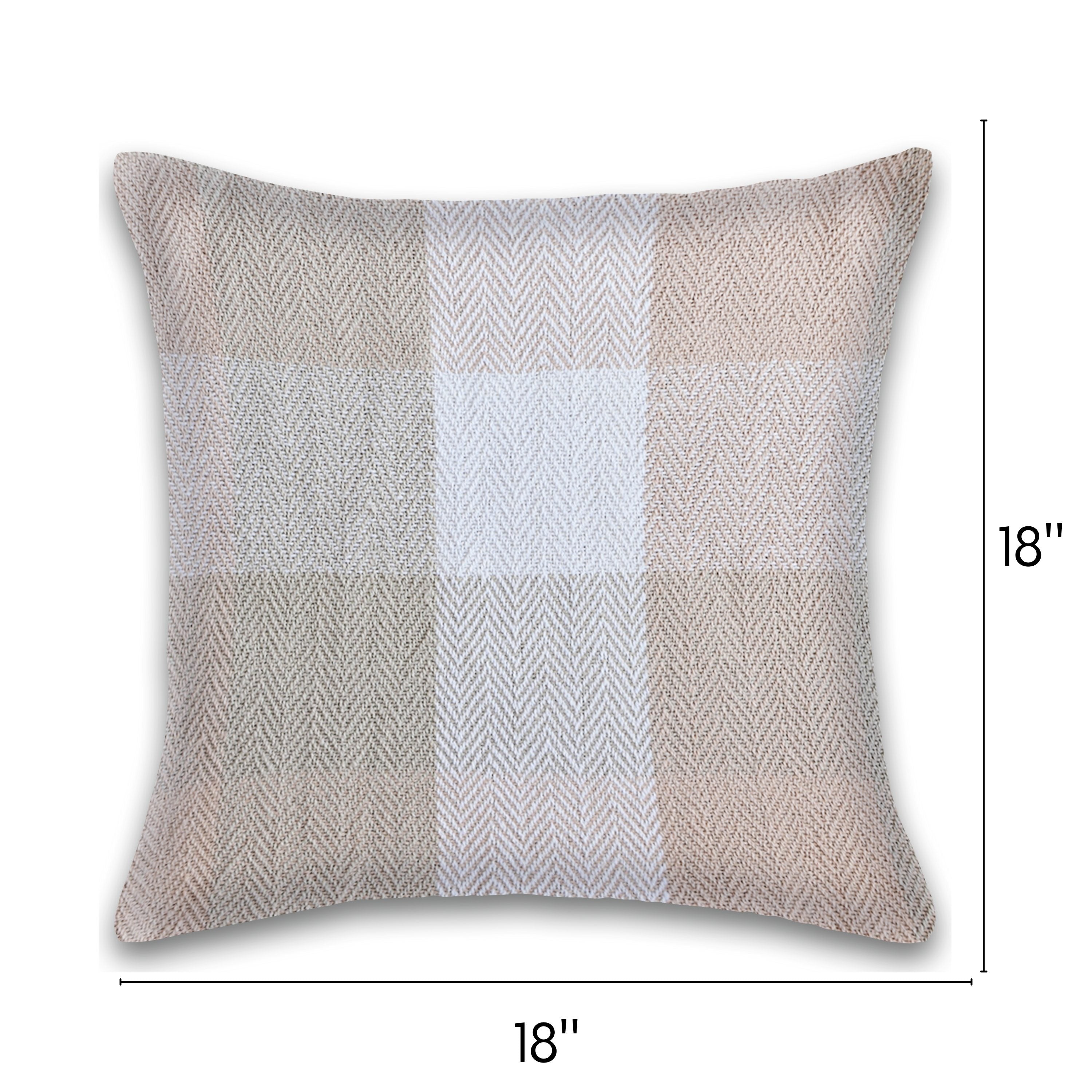 Herringbone Check Cotton Cushion with filler