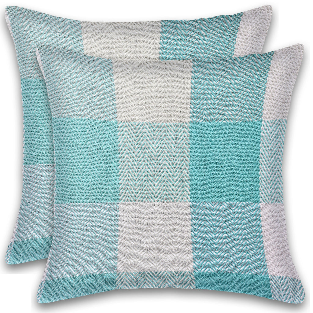 Herringbone Check Cotton Cushion with filler