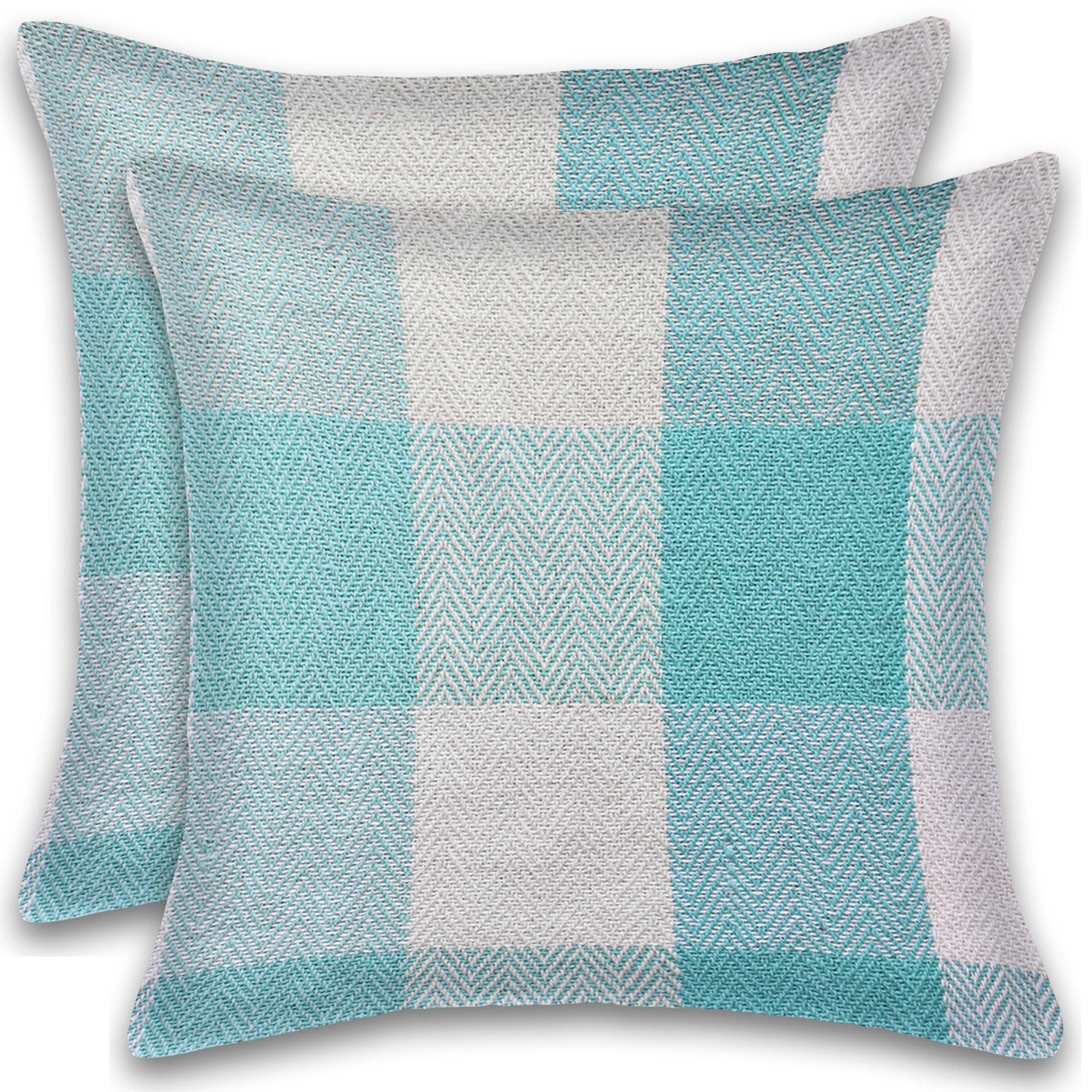 Herringbone Check Cotton Cushion with filler
