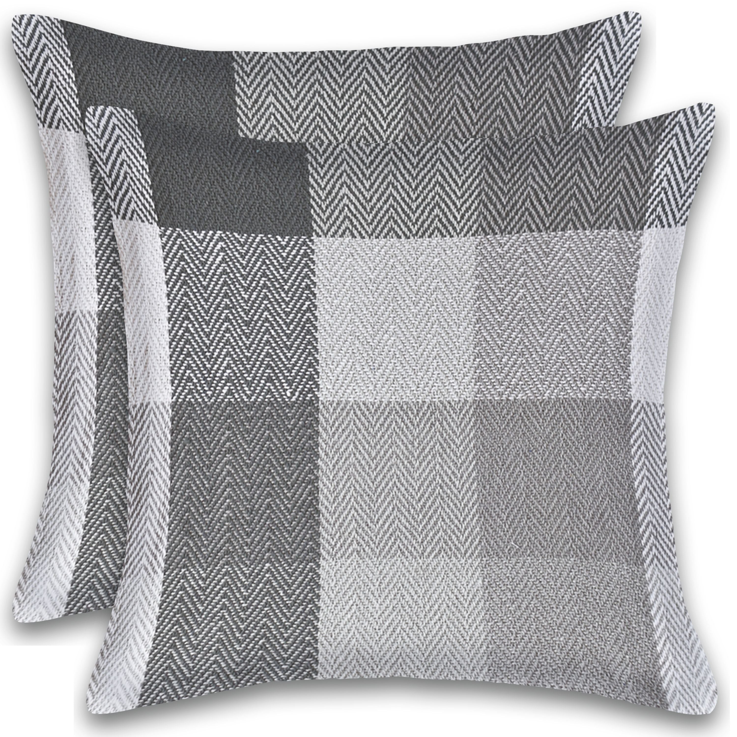 Herringbone Check Cotton Cushion with filler