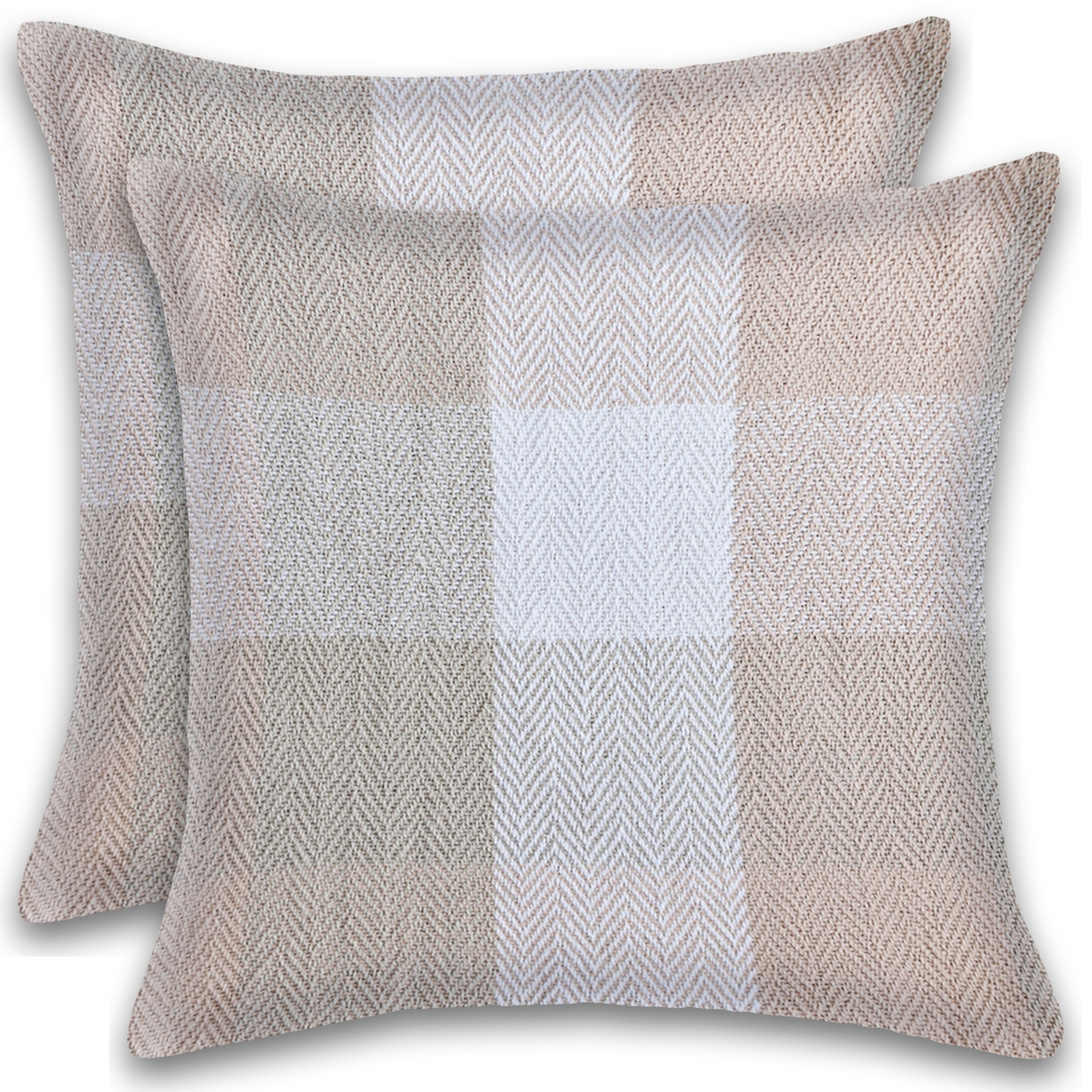 Herringbone Check Cotton Cushion with filler