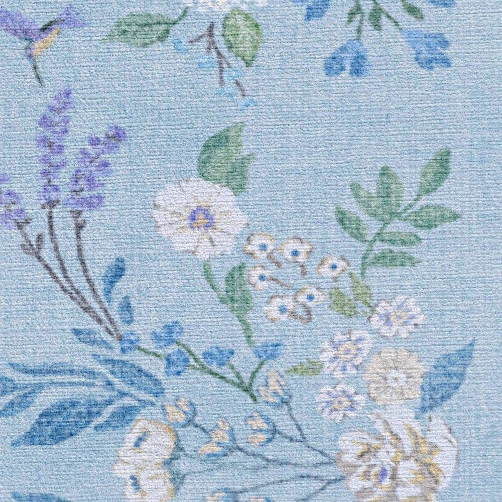 Ruggable 5'x7' Washable Bridgerton Aubrey Hall Garden Area Rug Blue