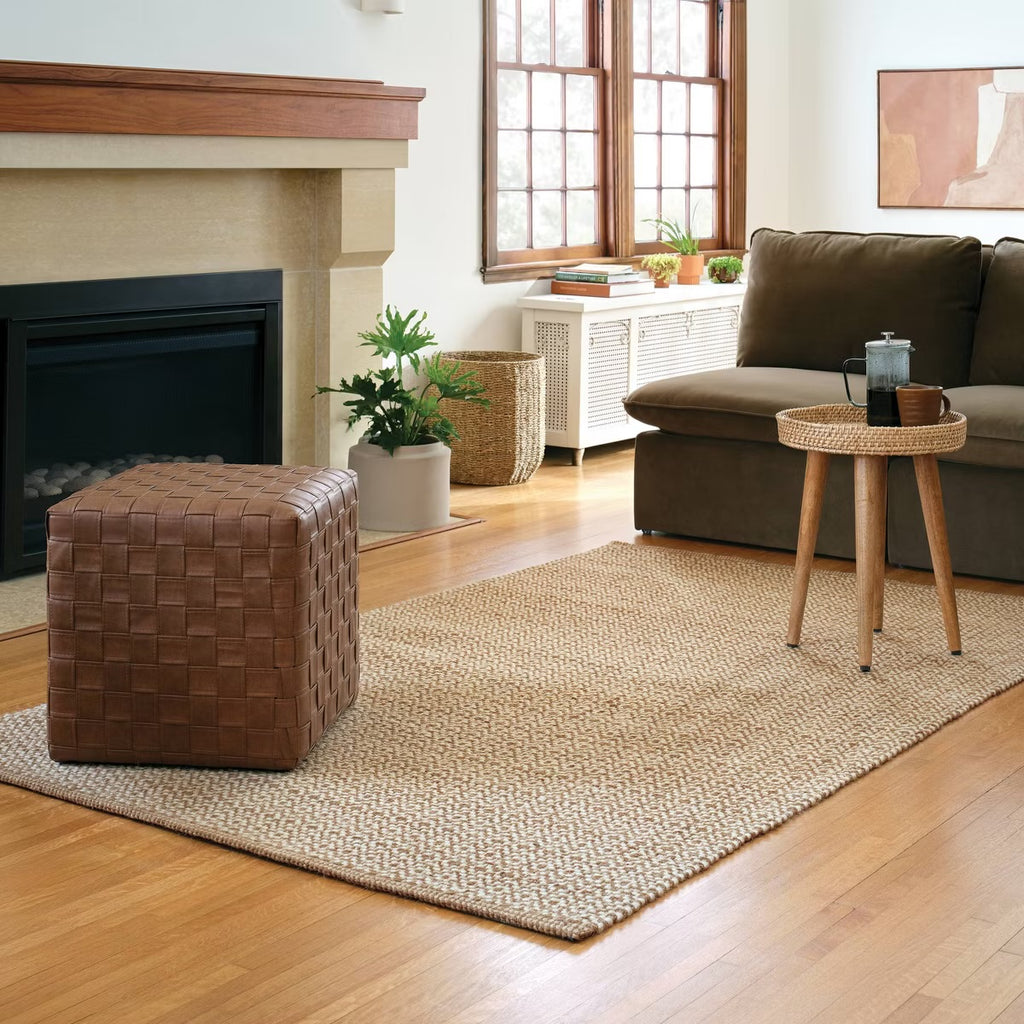 5'x7' Jute Diamond Area Rug Tan/Ivory - Threshold