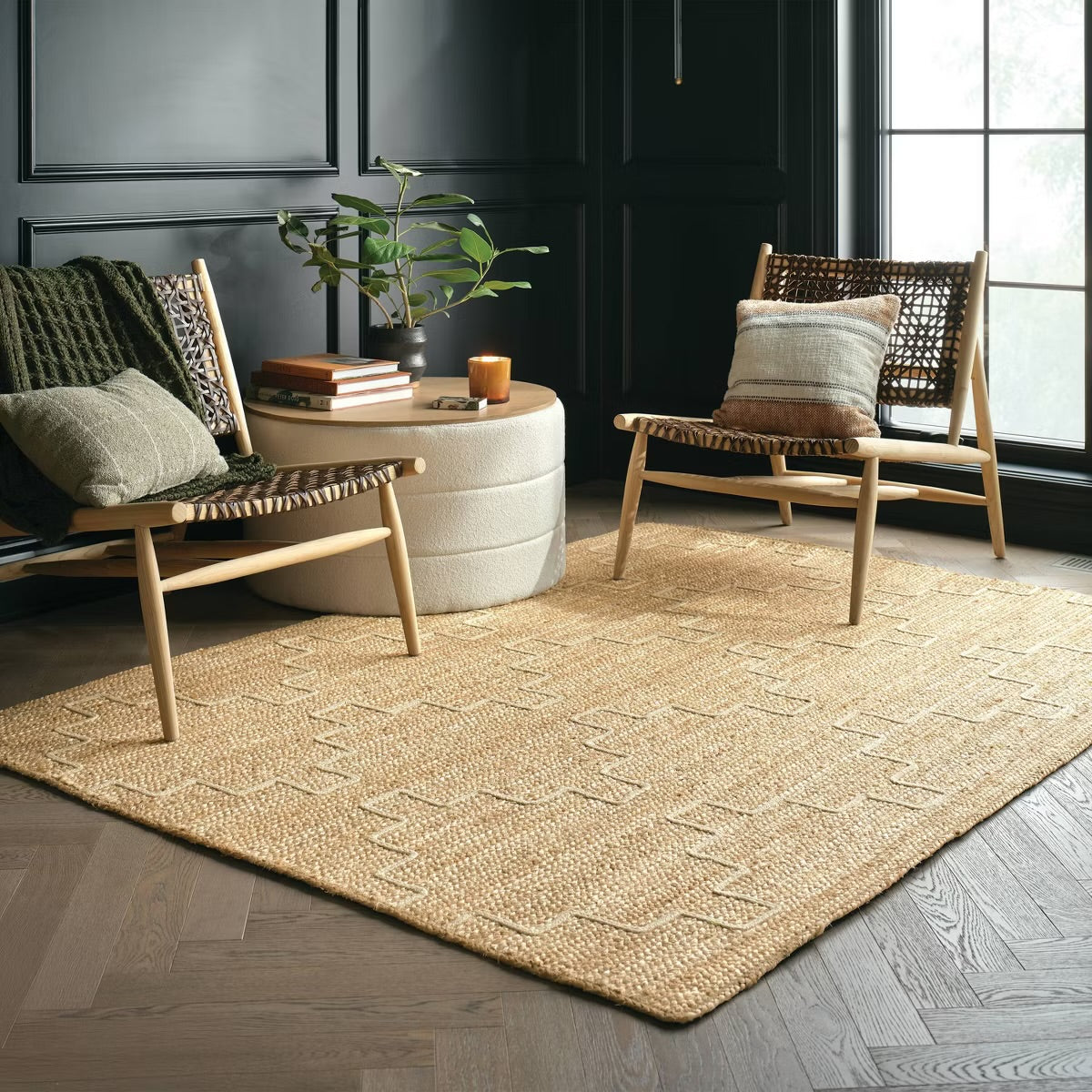 5'x7' Braided Area Rug Light Brown/Ivory - Threshold