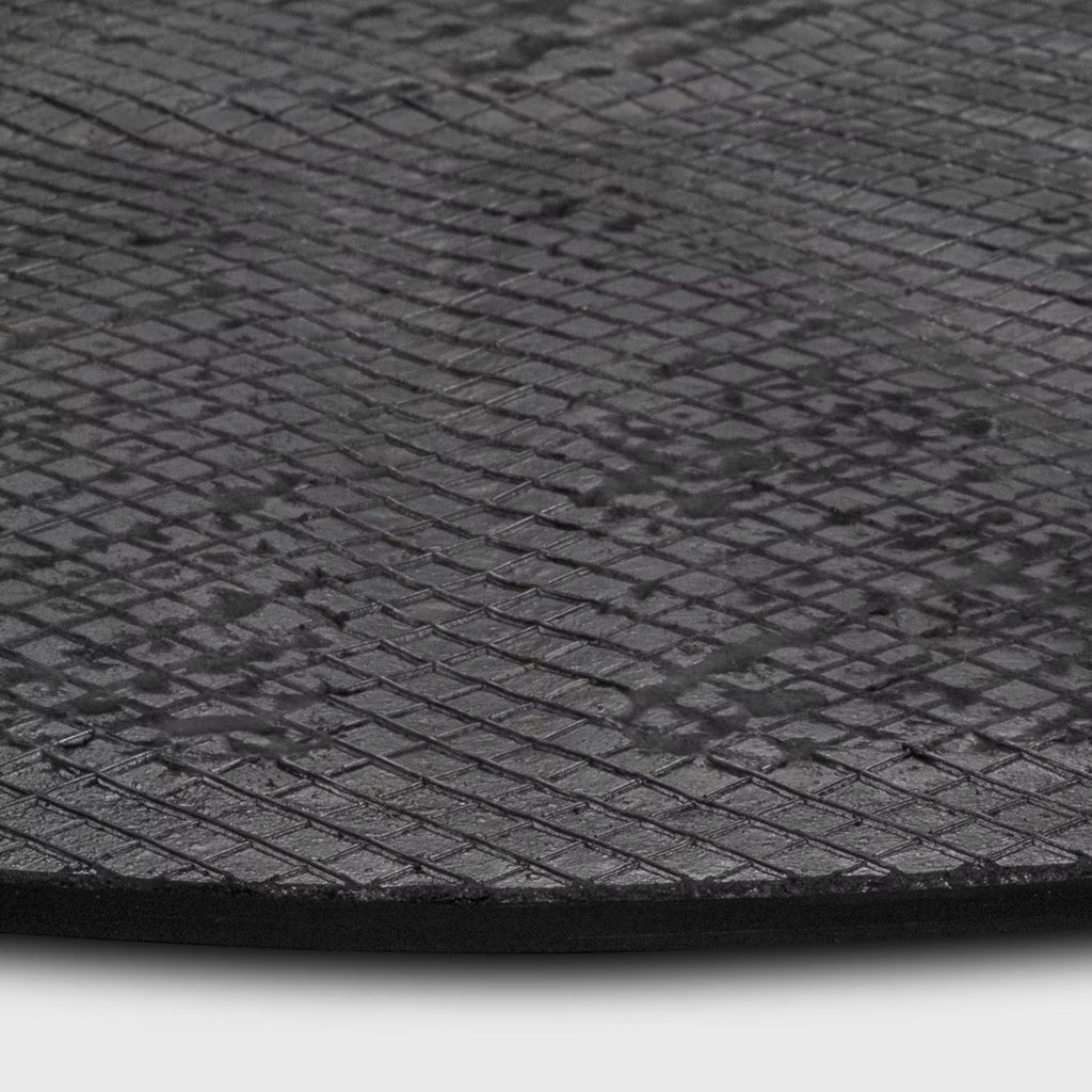 1'6"x2'6" Half Moon Rubber Coir Doormat Black - Threshold