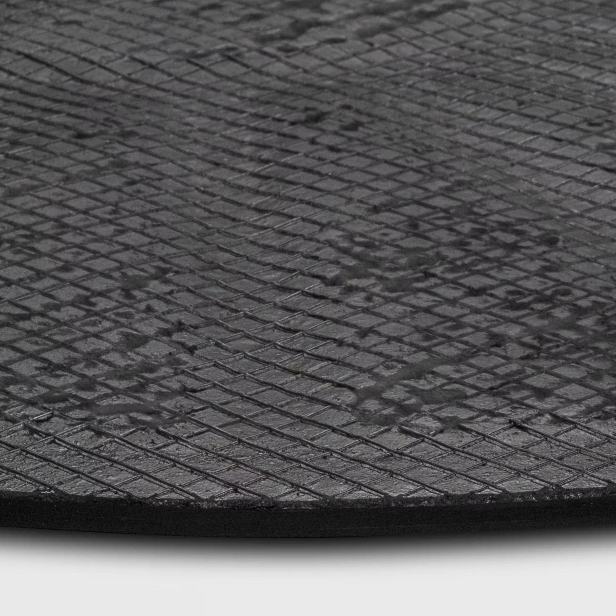 1'6"x2'6" Half Moon Rubber Coir Doormat Black - Threshold