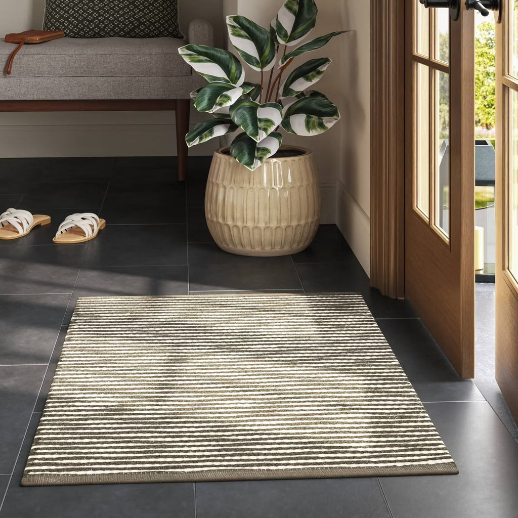 2'x3' Striped Accent Rug Olive Green - Threshold