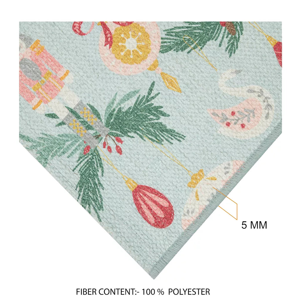 20"x34" Holiday Ornament Variety Scatter Rug Green