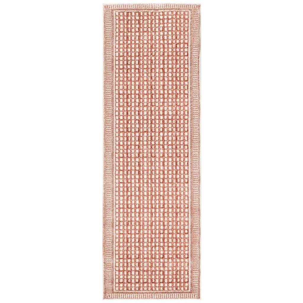 2'x6' Checkered Nordic Runner Rug Brick/Ivory