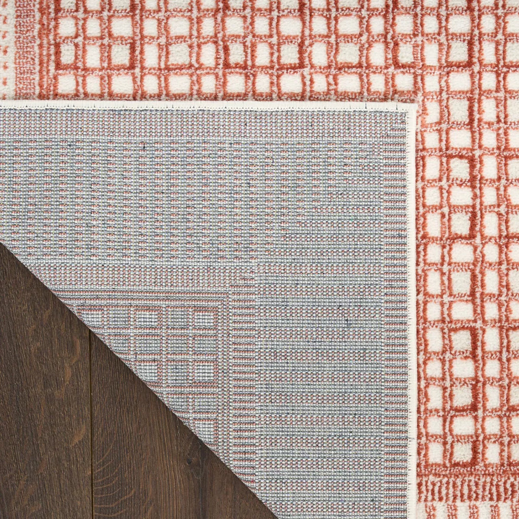 2'x6' Checkered Nordic Runner Rug Brick/Ivory