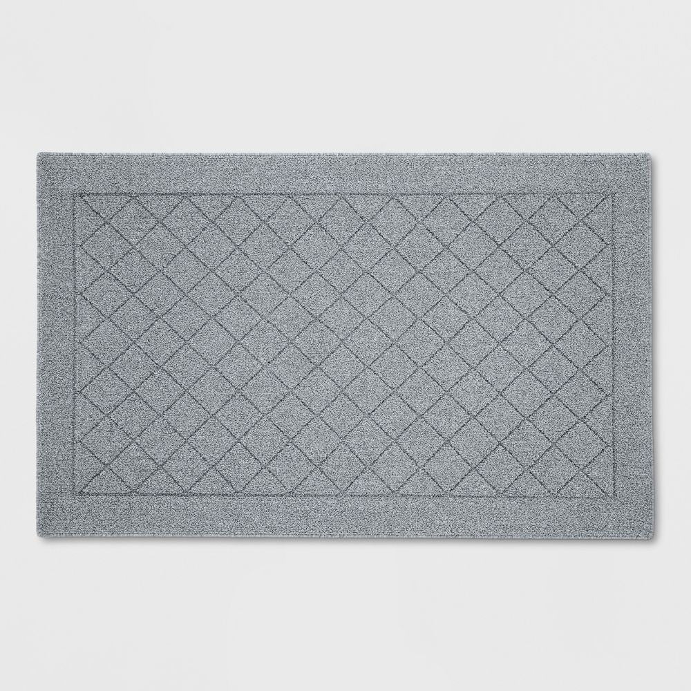 2'6"X3'10" Washable Diamond Clarkson Tufted And Hooked Accent Rug Gray - Threshold