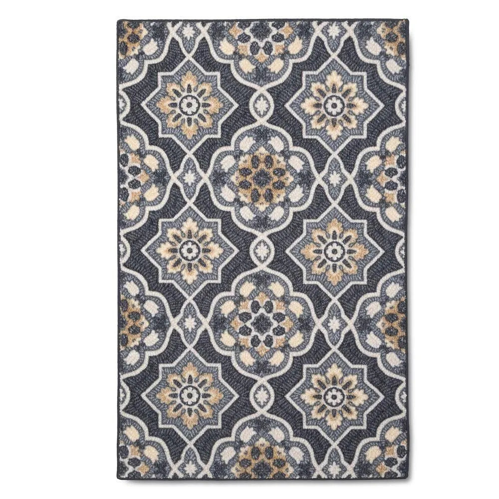 2'6"X3'10" Washable Rowena Accent Rug Charcoal Gray - Threshold
