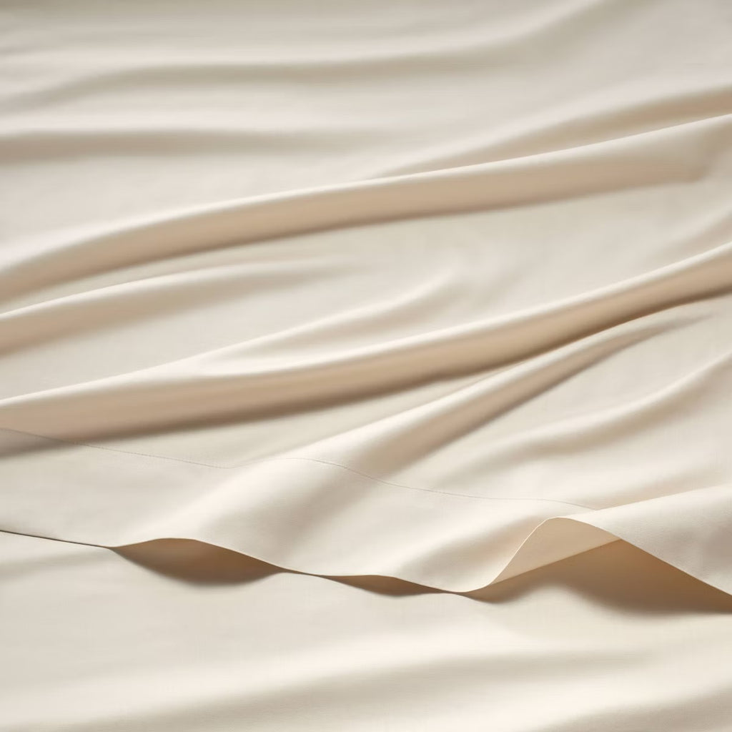 King 500 Thread Count Washed Supima Sateen Solid Sheet Set Natural - Casaluna