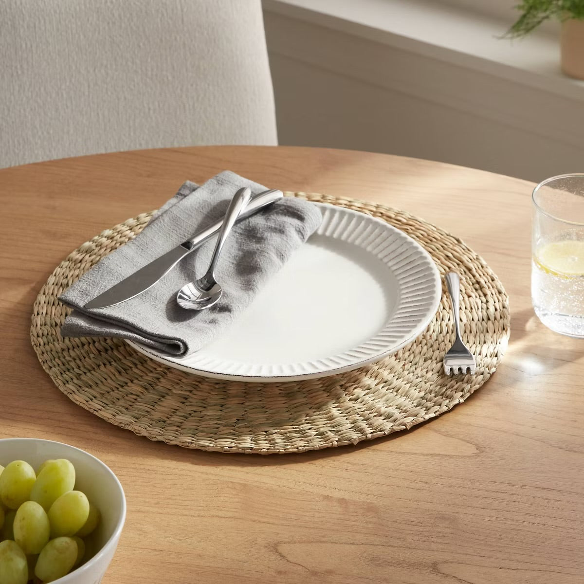 15" Round Woven Seagrass Charger Natural - Threshold