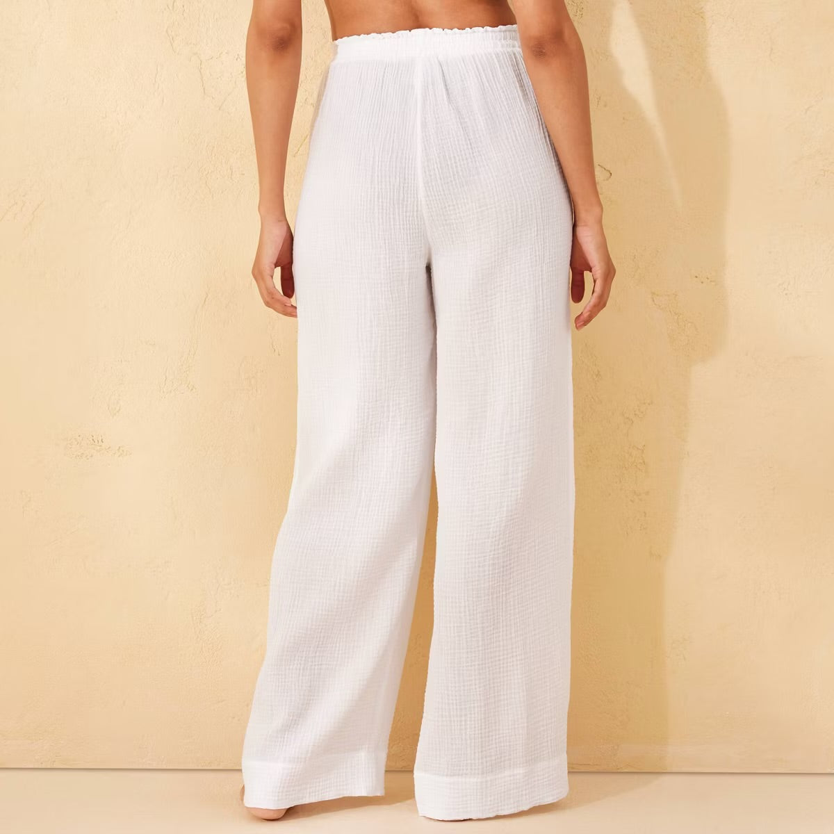 Size M (8-10) Women's Gauze Cover Up Pants - Shade & Shore