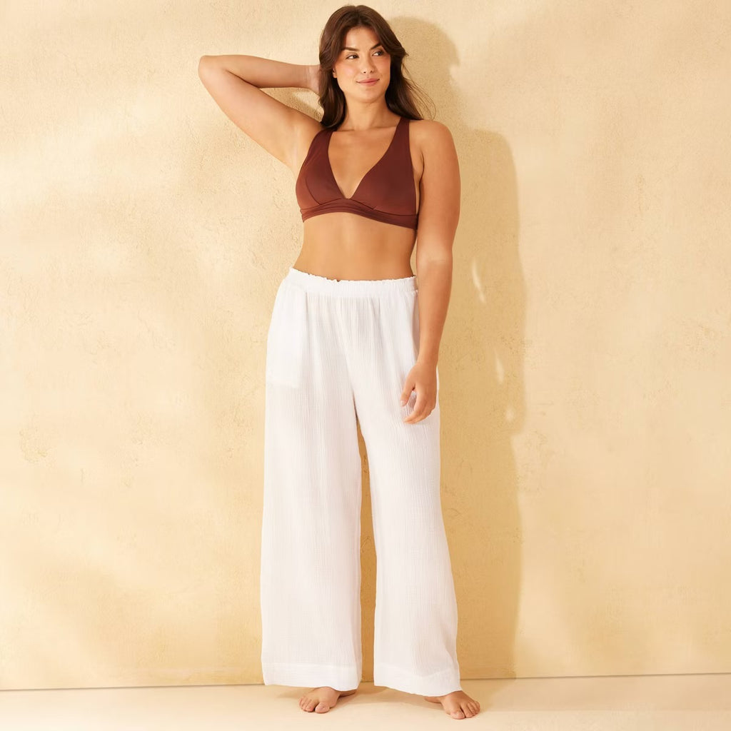 M (8-10) Women's Gauze Cover Up Pants - Shade & Shore