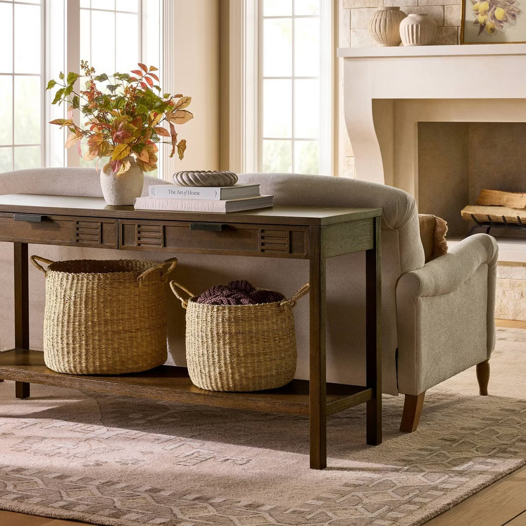 Set of 2 Round Woven Baskets Beige - Threshold designed with Studio McGee