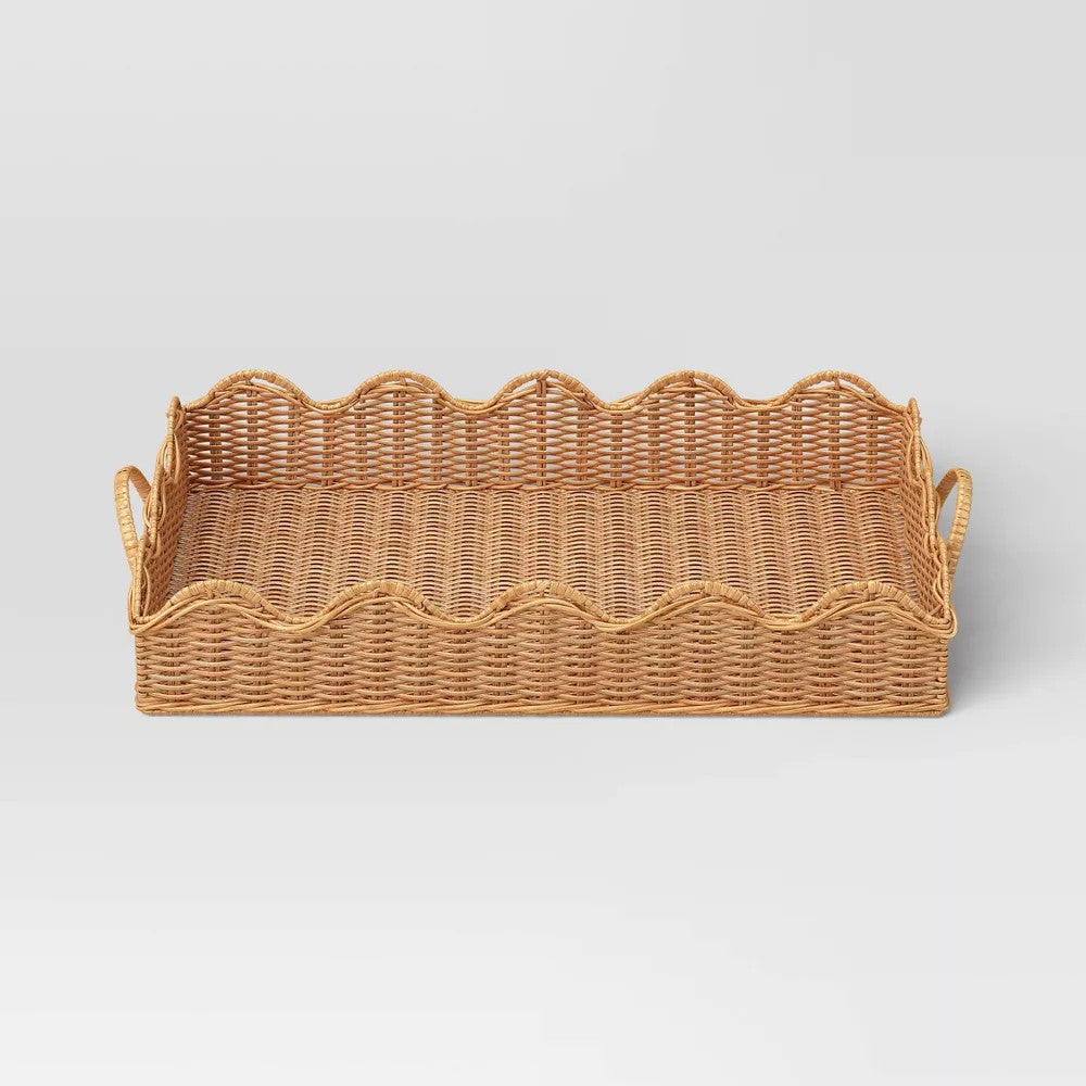Scallop Wicker Tray - Threshold
