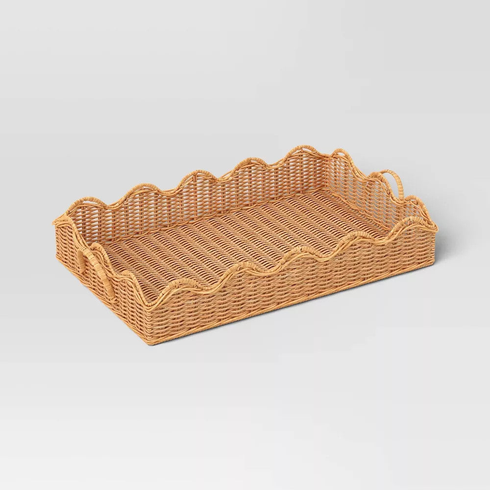 Scallop Wicker Tray - Threshold