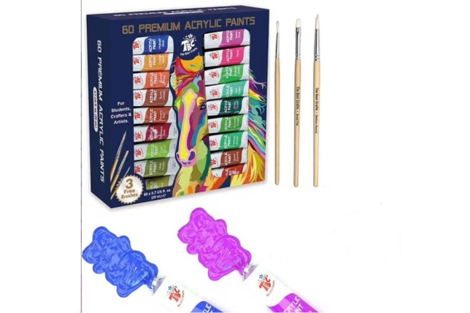 Box Set 60 Premium Acrylic Color Paints
