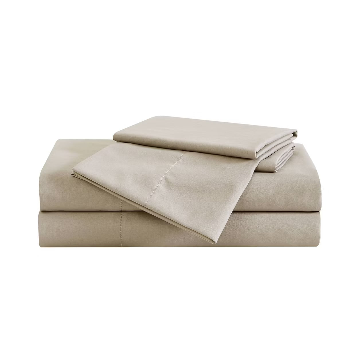 London Fog Garment Wash Solid Khaki Twin Sheet Set