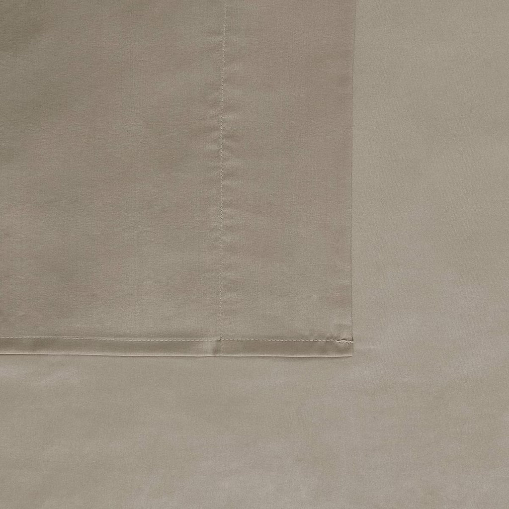 London Fog Garment Wash Solid Khaki Twin Sheet Set