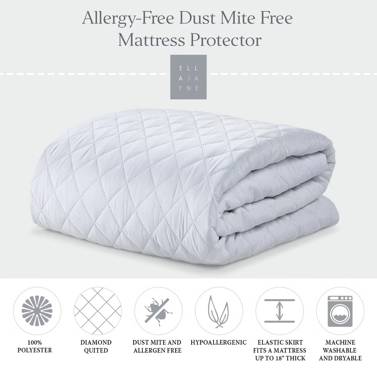 Ella Jayne Allergy-Free Dust M White Twin