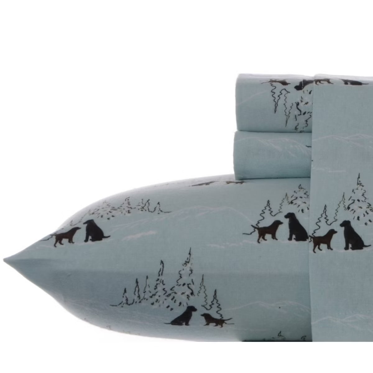 Eddie Bauer Printed Cotton Fla Dog Friends Blue King Sheet Set