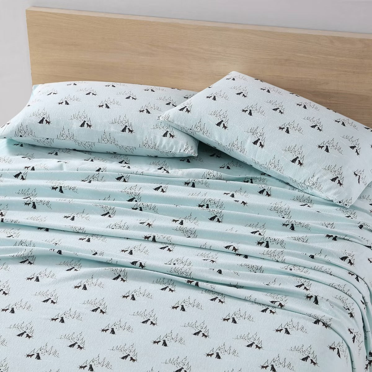 Eddie Bauer Printed Cotton Fla Dog Friends Blue King Sheet Set