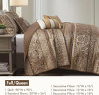 Madison Park Bellagio 6-Pc. Quilted FullQu Brown FullQueen