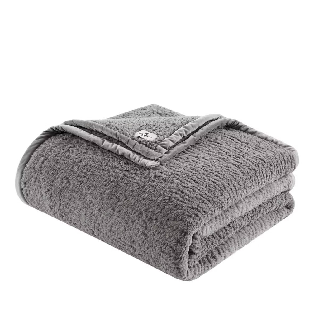 Woolrich Burlington Twin Berber Blanket Grey Twin